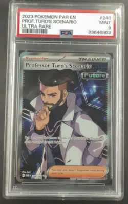 2023 Pokemon Paradox Rift Professor Turo’s Scenario Trainer Ultra Rare 240 PSA 9 - Image 1