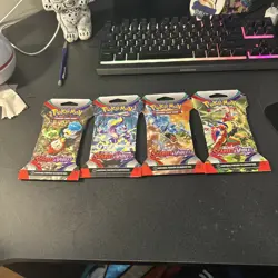 Pokemon TCG Scarlet & Violet Base Set Sealed Booster Pack Lot of 4, Art Set - Image 1