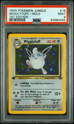 Pokemon Wigglytuff 16/64 1st Edition Jungle Holo PSA 9 Vintage Rare! - Image 1