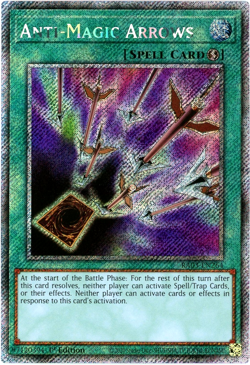 YuGiOh! Anti-Magic Arrows RA03-EN264 Platinum Secret Rare 1st Edition English NM - Image 1