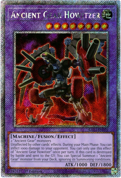 YuGiOh! Ancient Gear Howitzer RA03-EN035 Platinum Secret Rare 1st Edition NM/M - Image 1