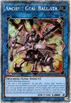 YuGiOh! Ancient Gear Ballista RA03-EN046 Platinum Secret Rare 1st Edition NM/M - Image 1