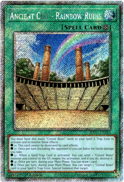 YuGiOh! Ancient City - Rainbow Ruins RA03-EN181 Platinum Secret Rare 1st Edition - Image 1
