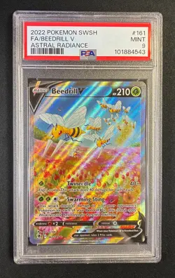 PSA 9 MINT Beedrill V 161/189 Astral Radiance Pokemon Graded Card - Image 1