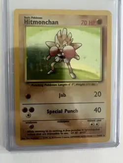 Pokemon TCG Hitmonchan Holo Rare Card 7/102 Base Set 1999 Vintage WOTC Pre-owned - Image 1