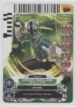 2013 Saban's Power Rangers - Action Card Game Green Samurai Ranger #1-103 e6j - Image 1