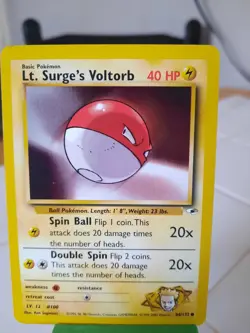 LT. SURGE’S VOLTORB 84/132 Gym Heroes Set VINTAGE WOTC Pokemon Card NM - Image 1