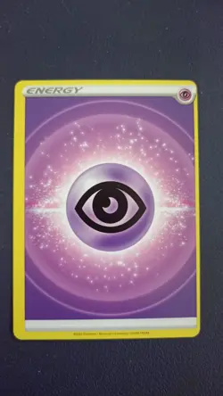Pokemon TCG Psychic Energy Non Holo Unnumbered 2022 Very Off Center Error Card - Image 1
