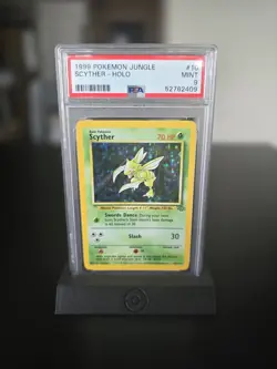 PSA 9 Scyther 10/64 Jungle Holo Rare Pokemon Card 1999 Vintage WOTC - Image 1