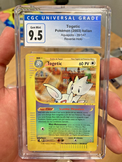 ~ITA~ ITALIAN CGC 9.5 Togetic Reverse Holo Aquapolis 39/147 Pokemon Card - Image 1
