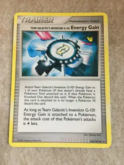 Energy Gain Trainer Pokemon Tool Card Platinum 116/127 Pokemon TCG Near Mint - Image 1