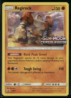 Regirock SM74 - Pokemon TCG Black Star Promo Crimson Invasion Pre Release NM - Image 1