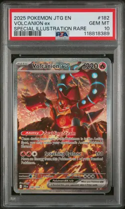 2025 Pokemon JTG EN-Journey Together Volcanion EX #182 Illustration Rare PSA 10 - Image 1