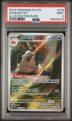 2023 Pokemon Svi EN-Scarlet & Violet Mabosstiff #218 Illustration Rare PSA 9 - Image 1