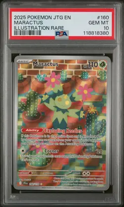 2025 Pokemon JTG EN-Journey Together Maractus #160 Illustration Rare PSA 10 - Image 1