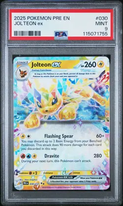 2025 POKEMON PRE EN-PRISMATIC EVOLUTIONS #030 JOLTEON EX PSA 9 - Image 1