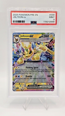 2025 POKEMON PRE EN-PRISMATIC EVOLUTIONS #030 JOLTEON EX PSA 9 - Image 1
