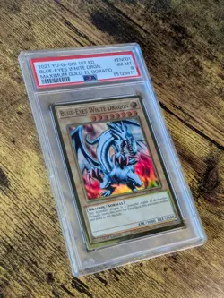 Yugioh Blue-Eyes White Dragon MGED-EN001 PSA 8 NM-MT Ultra Rare - Image 2