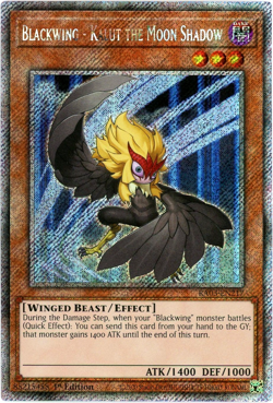 YuGiOh! Blackwing - Kalut the Moon Shadow RA03-EN215 Platinum Secret Rare 1st Ed - Image 1