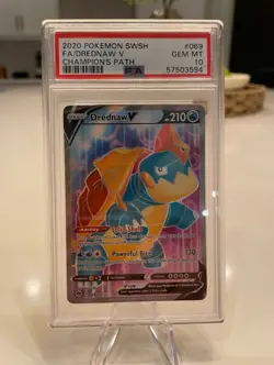 PSA 10 GEM MINT Drednaw V 069/073 Champion's Path FULL ART Pokemon Card - Image 1