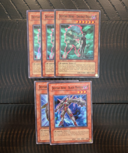 Yugioh Destiny Hero - Double Dude POTD-EN012 Super Rare 1st Ed NM x5 Card Set - Image 1
