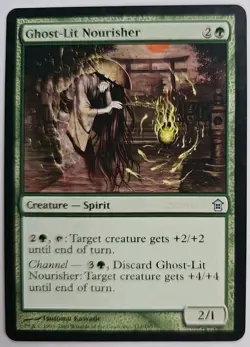 MTG Magic The Gathering Card Ghost-Lit Nourisher Creature Spirit Green - Image 1
