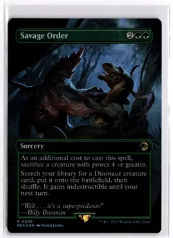 FOIL Savage Order (Borderless) REX LP x1 MTG Magic: the Gathering - Image 1