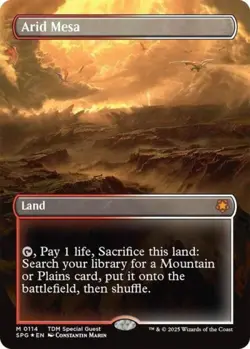 Arid Mesa (Borderless) (Dragonscale Foil) -Foil Near Mint MTG Special Guests - Image 1