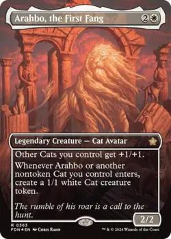 Arahbo, the First Fang (Borderless) (Mana Foil) -Foil Near Mint MTG Foundations - Image 1