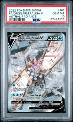 2022 POKEMON SWSH ASTRAL RADIANCE #167 FULL ART/ORIGIN FORME PALKIA V PSA 10 - Image 1