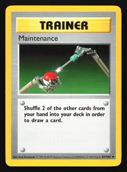 Pokemon Maintenance 83/102 WotC Base Set Shadowless Unlimited LP - Image 1