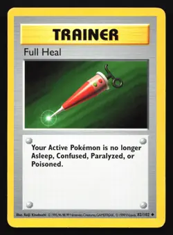 Pokemon Full Heal 82/102 WotC Base Set Shadowless Unlimited LP - Image 1