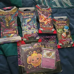 Pokemon Paldean Fates Tech Sticker Collection 3 Booster Pack Blister- a lof of 5 - Image 1