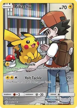 Pokemon Pikachu (Secret) NM 1st Edition Normal SM - Cosmic Eclipse - Image 1