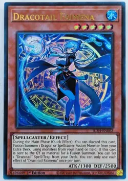 Yugioh JUSH-EN002 Dracotail Faimena Ultra Rare 1st Edition MINT - Image 1