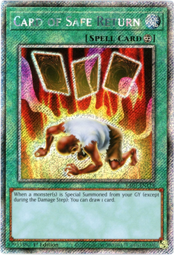 YuGiOh! Card of Safe Return - RA03-EN114 - Platinum Secret Rare - 1st Edition NM - Image 1