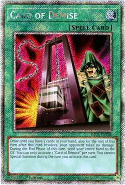 YuGiOh! Card of Demise - RA03-EN265 - Platinum Secret Rare - 1st Edition NM/M - Image 1