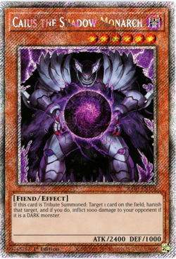YuGiOh! Caius the Shadow Monarch RA03-EN194 - Platinum Secret Rare 1st Edition - Image 1