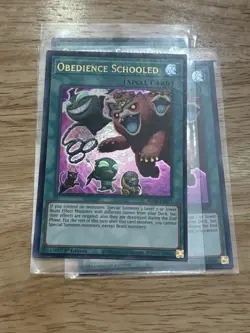 Yugioh! 3x Obedience Schooled BLAR-EN071 Ultra Rare 1st Ed. Near Mint - Image 1