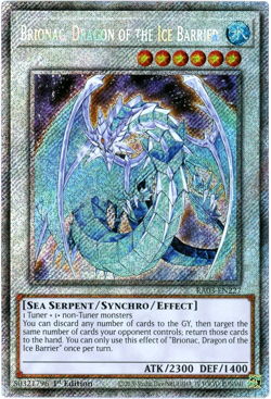 YuGiOh! Brionac, Dragon of the Ice Barrier RA03-EN227 Platinum Secret Rare 1st - Image 1