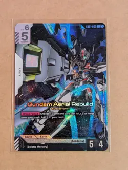 GUNDAM AERIAL REBUILD GD01-067 LR HOLO FOIL ENGLISH NEWTYPE GUNDAM CARD GAME - Image 1