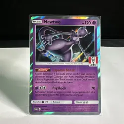 KFC Mewtwo 184/SM-P Indonesia Indonesian Chaki Kids Promo Pokemon Card (NM/M) - Image 1
