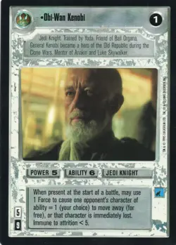 Decipher Star Wars CCG Premiere Black Border Obi-Wan Kenobi Rare Card - Image 1