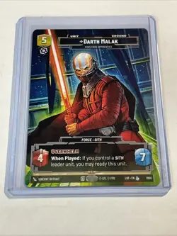 Star Wars Unlimited LOF Darth Malak Covetous Apprentice Prestige Card 1068 - Image 1