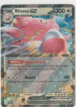 Blissey EX 134/167 Ultra Rare Scarlet & Violet Twilight Masquerade Pokemon Card - Image 1