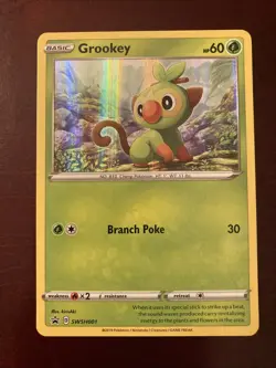 Grookey SWSH001 SWSH: Sword & Shield Black Star Promo Holo Pokemon TCG Card - Image 1