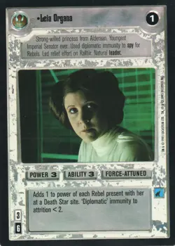 Star Wars CCG Decipher Leia Organa Premiere Limited BB Near Mint Card - Image 1