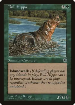 Bull Hippo (B - No Flavor Text) Portal NM Green Uncommon MAGIC MTG CARD ABUGames - Image 1