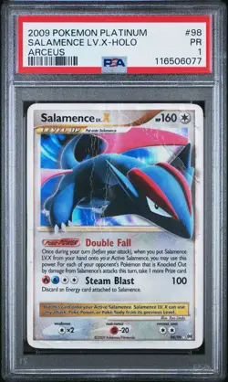 PSA 1 Salamence Lv X 98/99 Platinum Arceus 2009 Pokemon Ultra Rare Card - Image 1