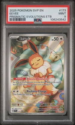 2025 Eevee 173 Prismatic Evolutions Promo Card PSA 9 Mint - Image 1
